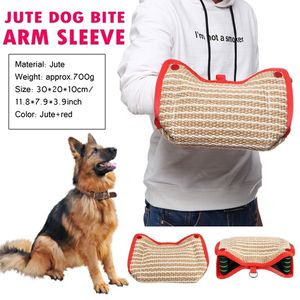 Kırmızı Ham Kenevir Köpek Eğitim Bite Yastık Kama 2 Kulplu Yavrular Için Etkileşimli Genç Oynamak Alma Games13 x 8in Büyük Köpekler için ideal Savaş K9 IPO Schutzhund