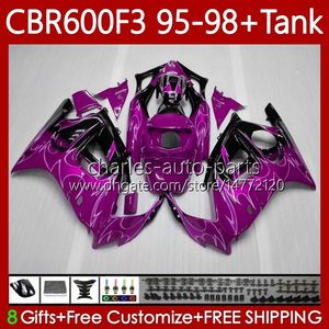 Body For HONDA CBR-600 CBR 600 CBR600 F3 FS CC 600F3 97 98 95 96 64No.272 600FS CBR600F3 600CC 1995-1998 Bodywork Rose flames CBR600FS 1997 1998 1995 1996 OEM Fairings