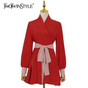 Elegant Solid Trench For Women Stand Collar Long Sleeve High Waist Lace Up Coats Female Spring Fashion Stylish 210524