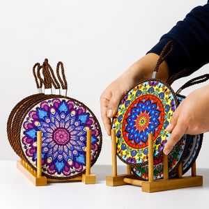 Marockansk keramisk korkmatta dubbelskikt keramik och porslinskustar kaffe rånar plats mattor med korkar bas