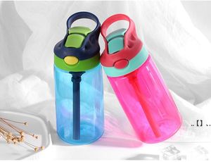 New17oz Sippy Kupası Temizle Su Şişesi Çocuk Tumbler Plastik Toddler için 480 ml Hemşirelik Şişeleri 4 Renkler BPA Ücretsiz Express EWD7628