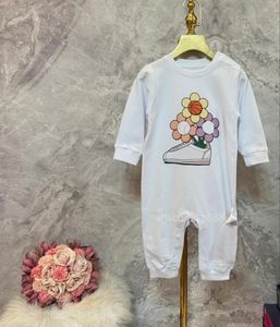 Baby Boys Girl Pajacyki Z Długim Rękawem Niemowlak Luksusowe Odzież Kombinezon List Drukuj Toddler Onesies Odzież Odzież Dzieci