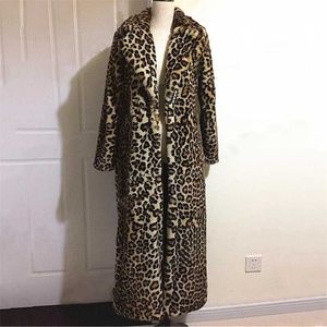 Women's large size fashionable long to ankle skinny fur coat jacket 211220