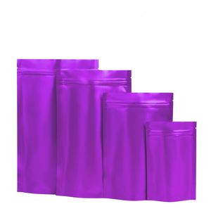 Multi-dimensioni 100 pezzi viola foglio di alluminio sacchetti per imballaggio regalo sacchetti richiudibili per animali domestici e pesci con tacca a strappo sulla parte superiore
