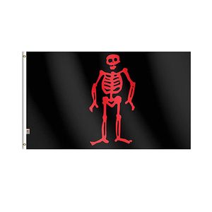 Pirate Red Skeleton Edward Low Flag Vivid Color UV Fade Resistant Double Stitched Decoration Banner 90x150cm Digital Print Wholesale