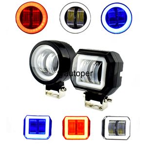 Bilarbetsljus 12v 20w Led Moto Strålkastare Auto Driving Angel Eye Lamp SUV ATV Traktor Båt Spotlights Motorcykel Strålkastare bil