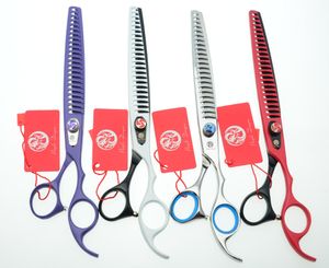 8.0'' 22.5cm Purple Dragon Professional Dogs Cats Pets Hair Hairdressing Scissors 23 Teeth Fishbone Thinning Shears Z4004