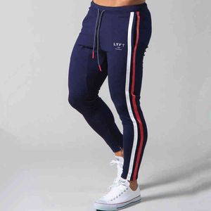 2021 ginásio treinamento jogging esportes calças justas calças de fitness casual homens fitness fashion pé invisível zipper moda calças g0104