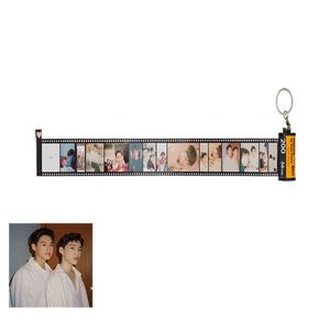 Customized Memorial Keychain Diy Custom Photo Albums Cover Film Roll Pendant Keyring Blanks Personalized Couple Gift Best Friend H0915