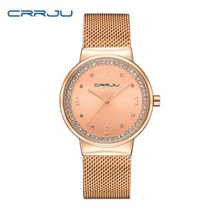 Wholesale battery diamond for sale - Group buy CRRJU Watches Quartz Watch For Women Alloy Steel Mesh Diamond Set Design Lady s Wristwatches Battery Wristwatch Casual Silver Female Table Clock Girls Like