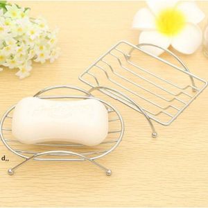 Square Oval Stainless Steel Soap Holder Drain Dish Tray Fashion Brief Home Bathroom Accessories RRB12805