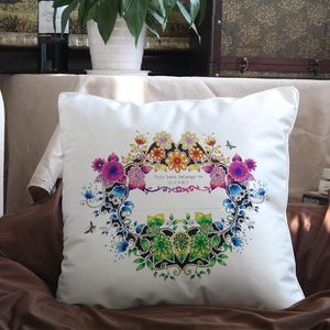 2022 new 39 Styles DIY Painting Square Home Pillow Case Diy Flowers Cushion Cover Home Decorative Coloring Empty Pillowcase