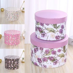 Gift Wrap Pc Hat Boxes Round With Lid Floral Flower Packaging Paper Bag Gifts Bags Florist Bouquet Box WholesaleGift