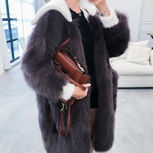 Women's Fur & Faux Women Clothes Winter Warm Real Coat Jacket Outerwear Korean Vintage Long Coats Manteau Femme Hiver ZL546