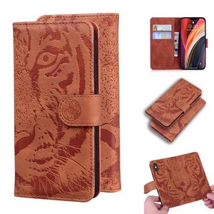 Imprant Tiger PU Skórzany Portfel Telefon Cutery do iPhone 13 12 Mini 11 Pro Max XR XS X 8 7 6 Plus Uchwyt do gniazda Karta Zwierząt Magnetyczny Pocket Pocket Flip Men Cover