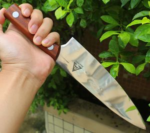 Продвижение полного танга 8-дюймовый шеф-поварский нож многофункциональный китайский кухонные ножи 5CR13MOV лезвие из нержавеющей стали растительные и фруктовые ножи с розничной упаковкой