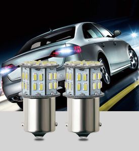 Yeni 10 adet Araba LED Çip Işıkları S25 1157 Bay15D 1156 BA15S Soket Otomatik Dönüş Sinyal Lambaları Kuyruk Amporları P21 / 5 W Beyaz 12 V Parlak Diyot