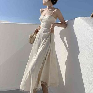 Super Fairy Beach Lace Long Summer Dress Women Vintage Sexy Sleeveless Backless Party Bohemian Robe Femme Vestido De Mujer 210514