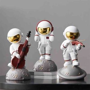 ミニガーデンアクセサリー装飾ホームキャラクター樹脂ハロウィン宇宙飛行士置物リビングルームスペースマンクリスマス装飾 210811
