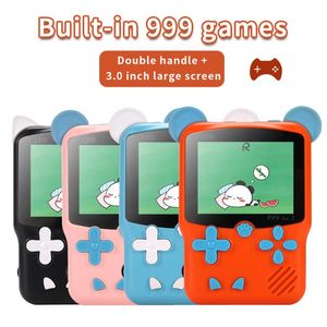 Portabla spelspelare handhållen mini retro videokonsol söt inbyggd 999 spelare med controller kit kid tft display leksak