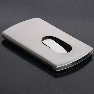 Party Favor Business Card Holder Women Vogue Thumb Slide Out Stainless Steel Pocket ID Credit Card Holder Case for Men