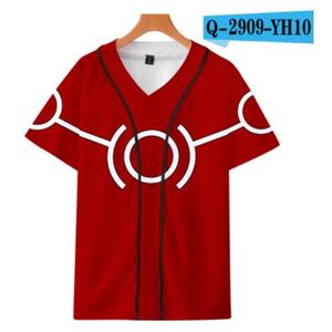 Estate Moda Uomo Jersey Rosso Bianco Giallo Multi Stampa 3D Manica corta Hip Hop Maglietta allentata Maglietta da baseball Costume cosplay 060