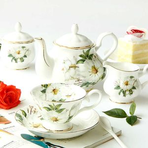 Europäische Hochzeit 15 Stück Bone China Kaffee Englisch Nachmittag Set Keramik Schwarzer Teetasse