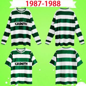 Celtic Jerseys de football rétro Shirts de football vintage McInally Johnston MacLeod Archdeacon Aitken Green Green Long Green blanc