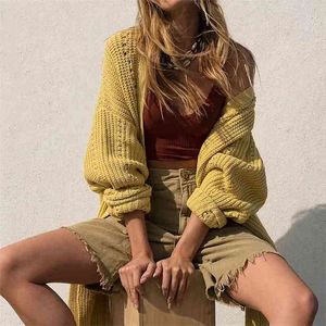 knitted long cardigans sweater women autumn winter jumper casual office ladies cardigan coats tops 210427
