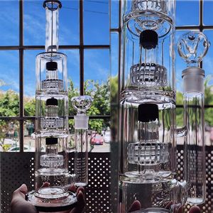 Hohe Glaswasser Bong Shisha Triple Chamber Stereo Matrix Perc Bong Rauchglasrohr Bubbler DAB Rigs