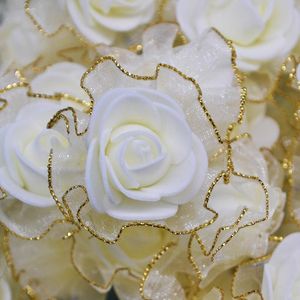 Flores decorativas grinaldas 20pcs 4cm Glitter Fringe Silk Foam