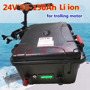 Waterproof ip67 24V 50Ah 60Ah 80Ah 100Ah 120Ah 150Ah Lithium ion battery with BMS for trolling motor solar system+10A Charger