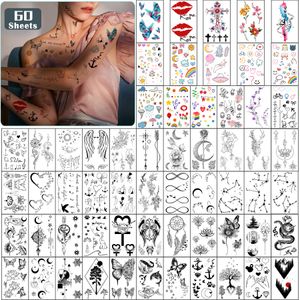 Metershine 60 Sheets Tiny Waterproof Temporary Tattoo Stickers of Unique Imagery or Totem for Girl Men Women