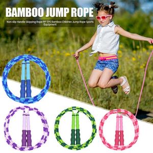 Springseile Hochwertiges PVC-Familiensportseil Kinderphantasie-Bambus-Rutschfester Griff Yoga-Skipping-Fitnessgeräte