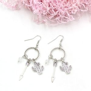 Großhandel Neue Ankunft Mode Kaktus Pfeil Ohrring Twist Hoop Baumeln Ohrringe Für Frauen Mädchen Geschenke Schmuck Brincos Pendientes