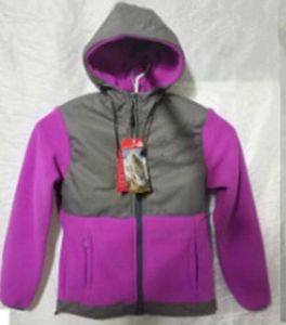 Kinder Vlies Jacken campieren windprofessionelle Ski warme Kinder Hoodies Down Mantel Outdoor lässige Kapuze-Softshell-Jacken Outdoor Jungen Ski Gesichtsmantel 2-11year