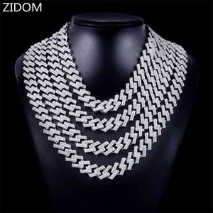 Men Women Hip Hop Iced Out Bling Chain Necklace 13mm rhombus Cuban Chains Necklaces HipHop Fashion Charm jewelry
