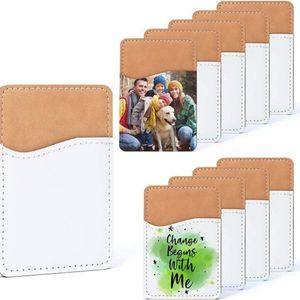 Party Favor Leather Sublimation Blanks Card Holder DIY Mobile Phone Back Sticker Change Bank Credit Card Storage Bag XD29950