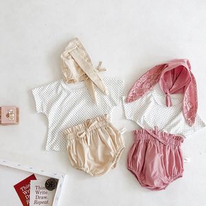 Född baby pojke kläder födda kläder uppsättning sommar t-shirt + pp cap shorts bomull kostym 210429