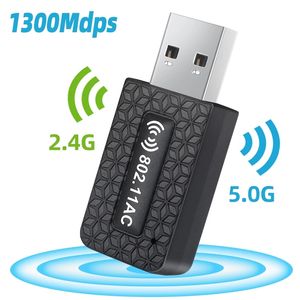 5GHZ USB WIFI Adapter Wi-Fi Datoraptrar Antenna Dongle AC Network LAN-kort Ethernet Wireless 5G-modul för PC-datorer Tillbehör