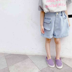 Girls loose casual denim shorts boys kids thin pockets short jeans 1-6Y 210508