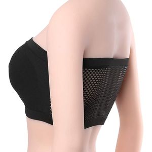 Mulheres sem costura tubo topo respirável strapless bandeau sutina acolchoado cueca sutiãs s-3xl