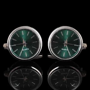 Light Luxury Men's Small Watch Cuffs Nail Alarm Clock Fashion French Shirt Cufflinks Round Sleeves Men