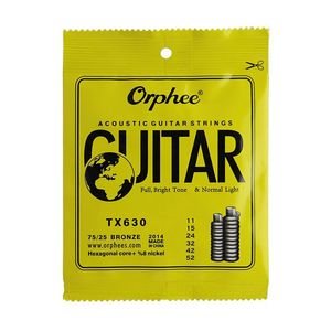 Orphee TX630 011-052 Acoustic Guitar Strings Hexagonal Core+8% Nickel Bronze Bright Tone Extra Light Guitar Accessories