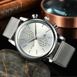 New Casual Sport Men watch 43mm dial luxury Men's Watches Stainless Steel bracelet quartz Clock top brand male business wrist268Q