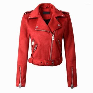 Wyprzedaż damska kurtka ze sztucznej skóry Stud/nit Moto Biker płaszcze z suwakiem Chaqueta Blazer Pu Jaqueta Couro Rock Cuir Femme Casaco1