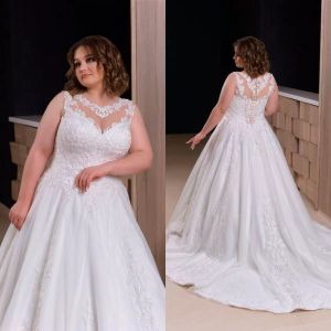 2022 Plus Size Bohemian Brautkleider mit V-Ausschnitt, appliziert, ärmellos, Strand-Brautkleid, Rüschen, Sweep-Zug, nach Maß Abiti Da Sposa CG001