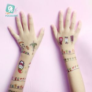 RocooArt Juldekorationer Söt tatuering Vattentät klistermärken Barnfest Liten gåva för barnmakande tatueringar