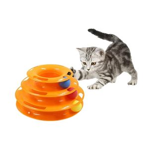 Cat Toys Puzzle Playground Tower Three-tier Turntable Plate Pet Dog And Interactive