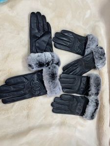 women Winter Designer Leather Gloves Warm Soft Black Brand Design Mittens Outdoor Riding Ski Glove UGG LV Chanel on Sale